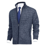 Christian | Men’s Zip-Up Knit Cardigan with Stand-Up Collar
