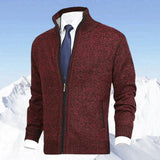 Christian | Men’s Zip-Up Knit Cardigan with Stand-Up Collar