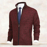 Christian | Men’s Zip-Up Knit Cardigan with Stand-Up Collar
