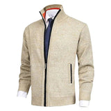 Christian | Men’s Zip-Up Knit Cardigan with Stand-Up Collar