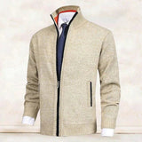 Christian | Men’s Zip-Up Knit Cardigan with Stand-Up Collar
