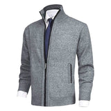 Christian | Men’s Zip-Up Knit Cardigan with Stand-Up Collar