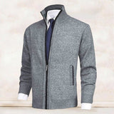 Christian | Men’s Zip-Up Knit Cardigan with Stand-Up Collar