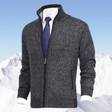 Christian | Men’s Zip-Up Knit Cardigan with Stand-Up Collar