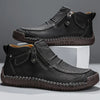 Sebastian | Leather Ankle Boots with Side Zipper for Men