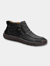 Sebastian | Leather Ankle Boots with Side Zipper for Men