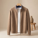 Simon | Stand-Collar Knit Cardigan with Full-Zip Closure