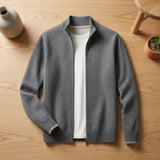 Simon | Stand-Collar Knit Cardigan with Full-Zip Closure