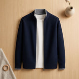 Simon | Stand-Collar Knit Cardigan with Full-Zip Closure