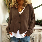Juliette | V-Neck Button-Front Cardigan with Long Sleeves