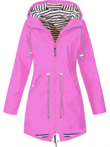 Quinn | Long Raincoat with Hood and Drawstring