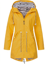 Quinn | Long Raincoat with Hood and Drawstring