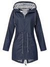 Quinn | Long Raincoat with Hood and Drawstring