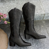 Vivienne | Women's Western Knee-High Boots with Wide Calf & Embroidery