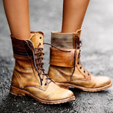 Genevieve | Women's Vintage Lace-Up Ankle Boots with Low Heel