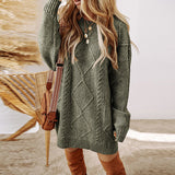 Elena | Cream Cable-Knit Sweater Dress for Women