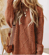 Elena | Cream Cable-Knit Sweater Dress for Women