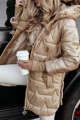Quinn | Quilted Hooded Coat with Longline Fit