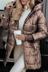 Quinn | Quilted Hooded Coat with Longline Fit