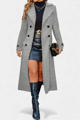 Ruby | Long Double-Breasted Coat with Notched Collar