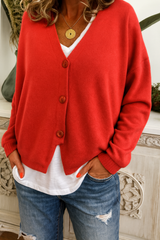 Vivienne | Women's V-Neck Button Front Soft Knit Cardigan