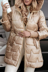 Quinn | Quilted Hooded Coat with Longline Fit