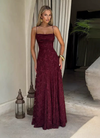 Green Jacquard A-Line Slip Maxi Dress