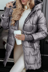 Quinn | Quilted Hooded Coat with Longline Fit
