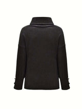 Zoe | Oversized Roll-Neck Sweater with Button Cuffs