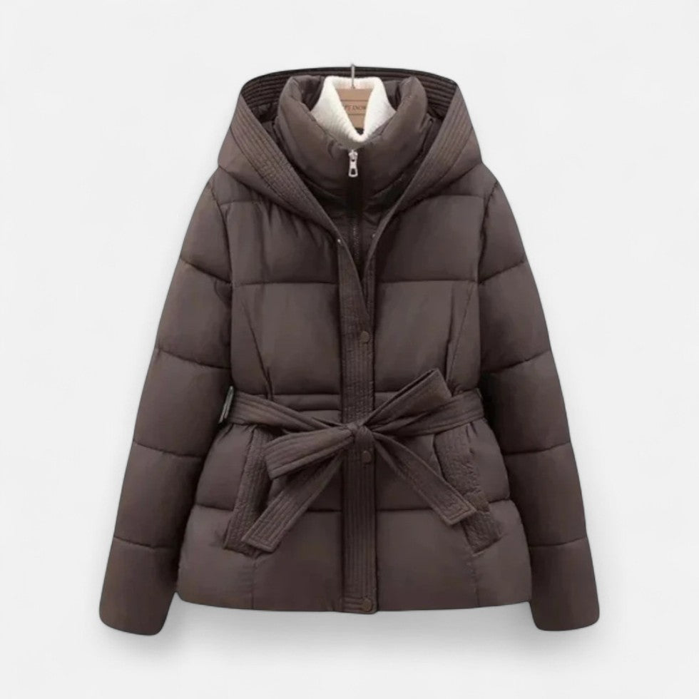 Ophelia | Quilted Hooded Jacket with Belt