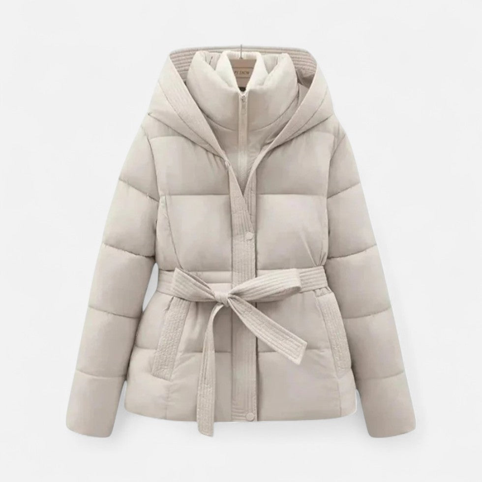 Ophelia | Quilted Hooded Jacket with Belt