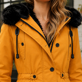 April | Hooded Double-Breasted Overcoat for Women