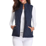 Fiona | Lightweight Quilted Vest with Stand-Up Collar