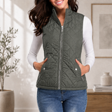 Fiona | Lightweight Quilted Vest with Stand-Up Collar