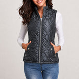 Fiona | Lightweight Quilted Vest with Stand-Up Collar