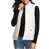 Fiona | Lightweight Quilted Vest with Stand-Up Collar