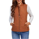 Fiona | Lightweight Quilted Vest with Stand-Up Collar
