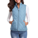 Fiona | Lightweight Quilted Vest with Stand-Up Collar