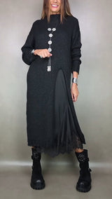 Alexandra | Women's Long Knit Dress with Slip