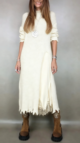 Alexandra | Women's Long Knit Dress with Slip