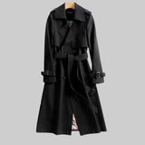 Genevieve | Women's Classic Double-Breasted Trench Coat
