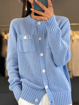 Cora | Classic Knit Cardigan with Chest Pockets