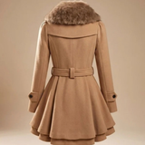 Karoline | Elegant Winter Jacket with Faux Fur Collar & Belt