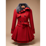 Karoline | Elegant Winter Jacket with Faux Fur Collar & Belt