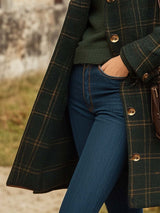 Ashley | Women's Long Checked Winter Coat