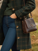 Ashley | Women's Long Checked Winter Coat