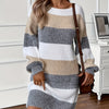 Ashley | Women's Color Block Striped Knit Mini Dress