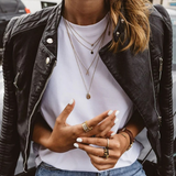 Selene | Women's Biker Jacket with Quilted Sleeves