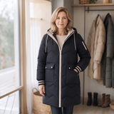 Cozylle | Hooded Quilted Puffer Coat with Contrast Details