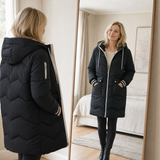 Cozylle | Hooded Quilted Puffer Coat with Contrast Details